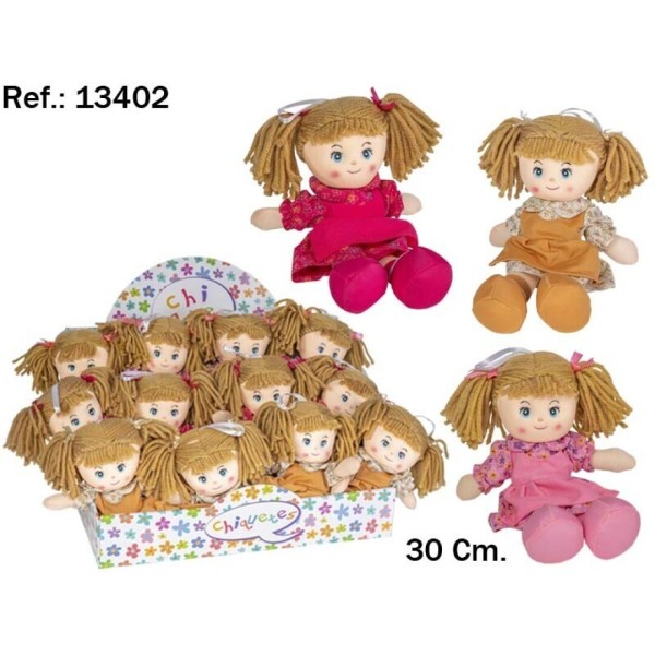 Peluche Muneca Trapo 3Modelo 30Cm