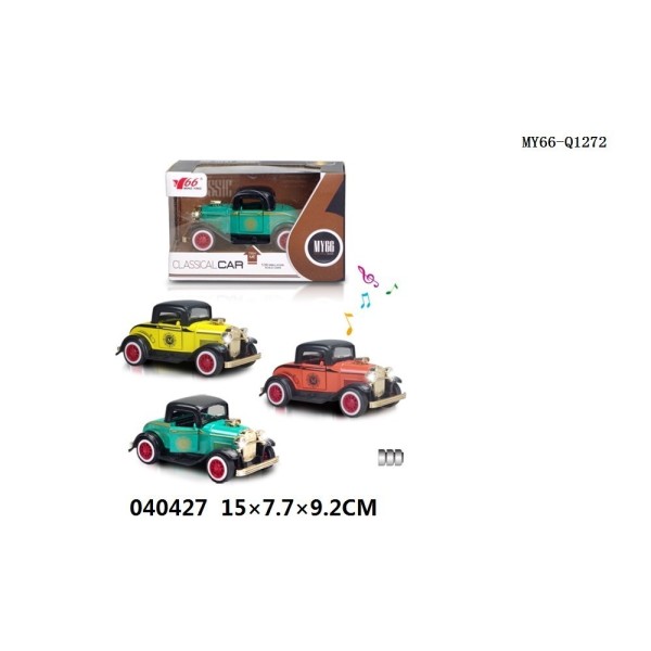 Coche Metalico Clasico Con Sonidos