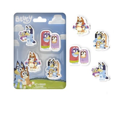 Bluey Set De 4 Gomas De Borra
