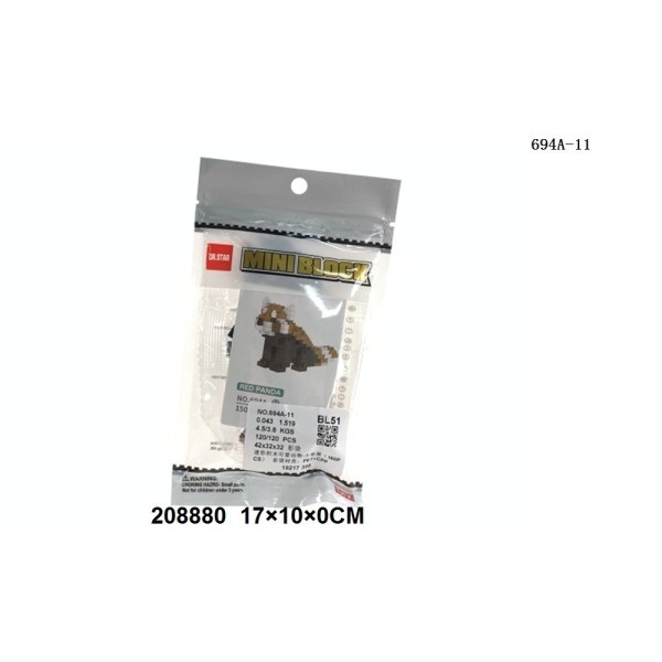 Mini Block 120 Piezas - Panda Roja