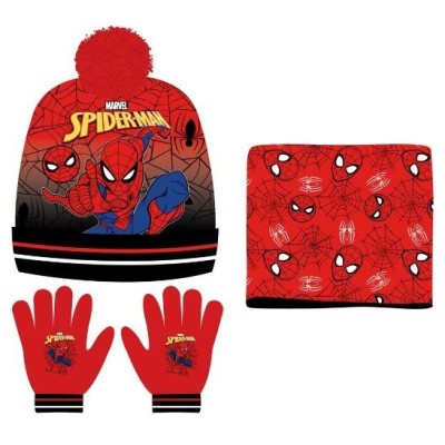 Spiderman Set Gorro+Braga Cuello+Guantes