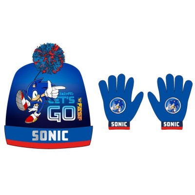 Sonic Set Gorro Con Guantes