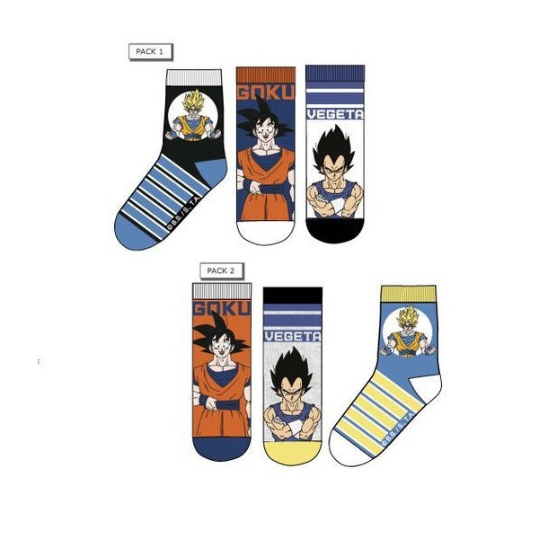 Dragon Ball Pack 3Calcetines Para Ninos