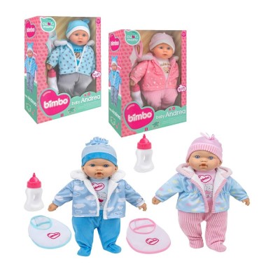 Muneca Con Botella De Leche Y Babero 41Cm