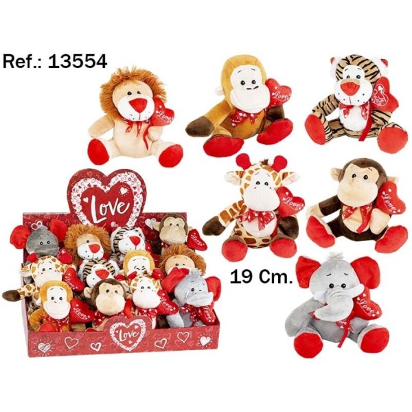 Animales Peluche Corazon Te Quiero 6 Surtidos 20Cm