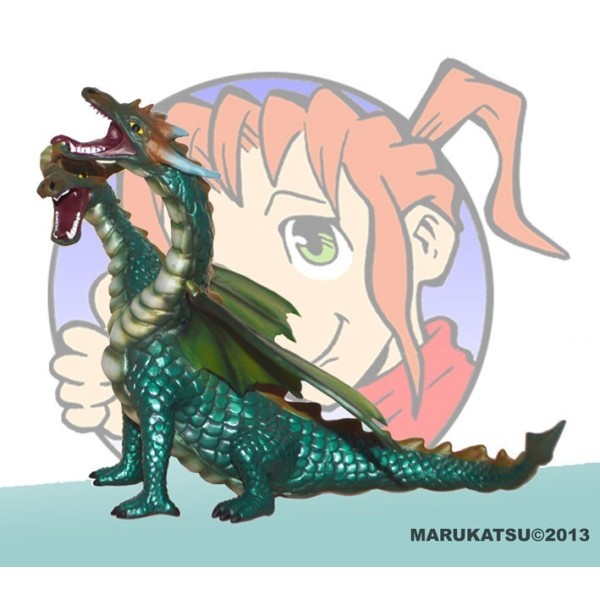 DRAGON 2 CABEZAS_TURQUESA FIGURA PVC