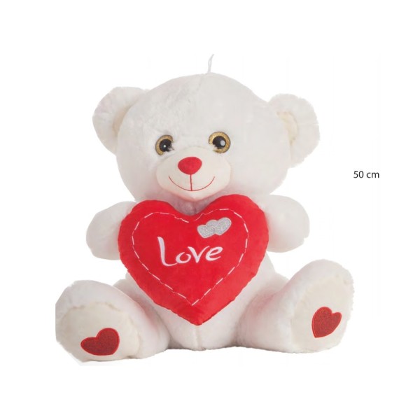 Peluche Oso Corazon Pestuntes 50Cm
