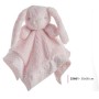 Peluche Conejo Rosa Rizo Con Doudou Lunares Doble Capa 30Cm