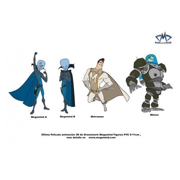MEGAMIND A,MEGAMIND B, METROMAN Y MINION ROBOT8436016388054