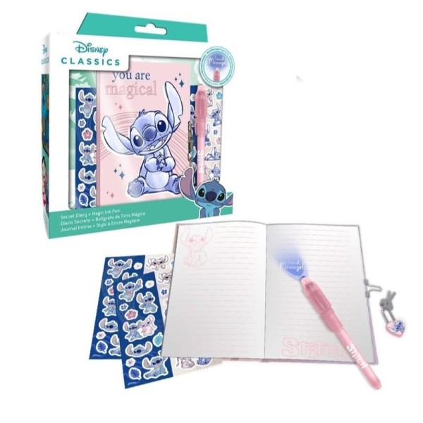 Stitch Diario Con Boligrafo Magico 22.5*23.5Cm