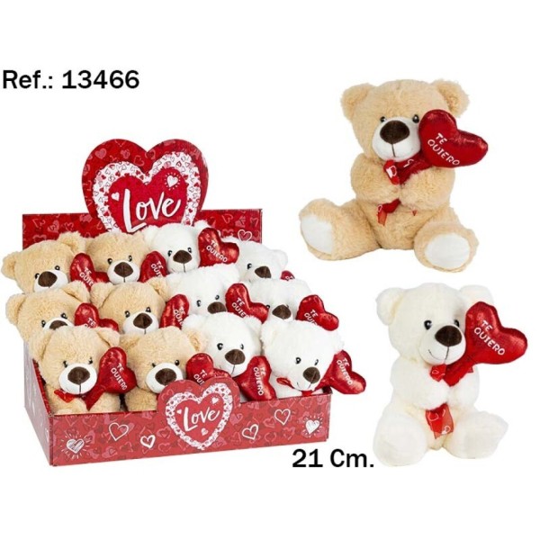 Oso 2 Colores 21Cm. Globo Te Quiero En Exp. (12)(72)