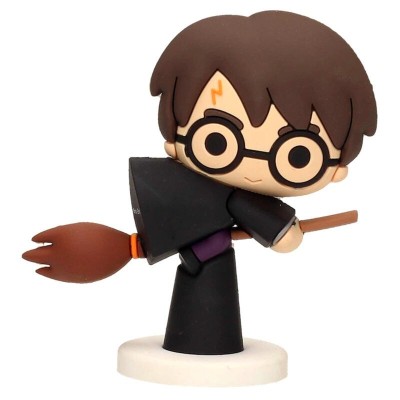 Harry Potter Figura Con Escoba Negro 7.6Cm