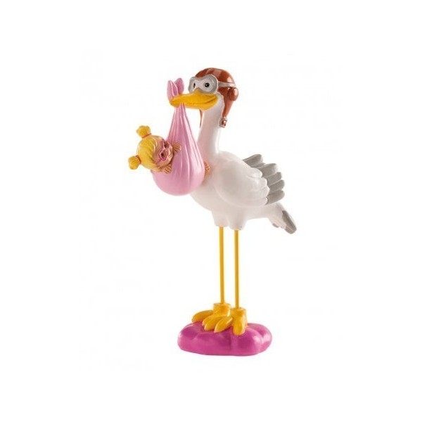 Bautizo 310131 Cigüeña con Niña 14cm