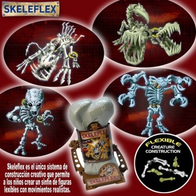 Skeleflex - Dinosaurios Pack Forma De Hueso 28Piezas Figura Montable Articulado 4Modelo Surtidos Bizak
