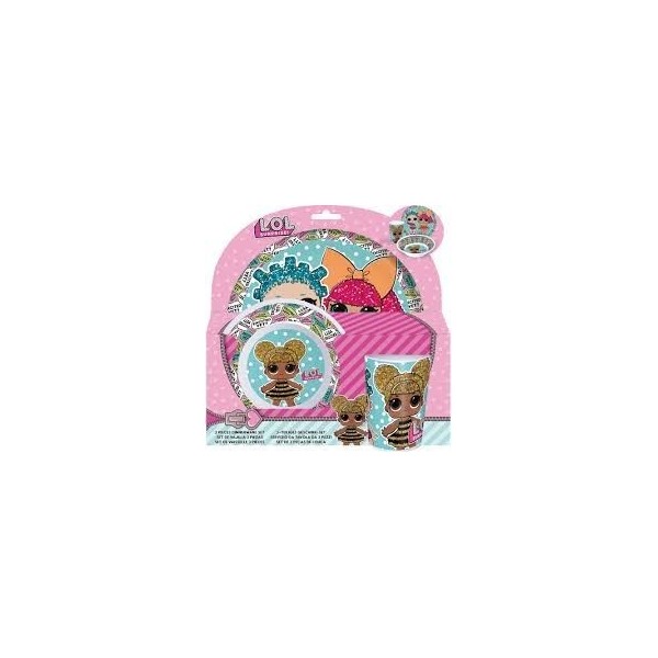 Lol Surprise 44390 – Juego De Vajilla Infantil De 3 Piezas | Plato, Cuenco Y Vaso De Plástico | Diseño Colorido Para Niñas
