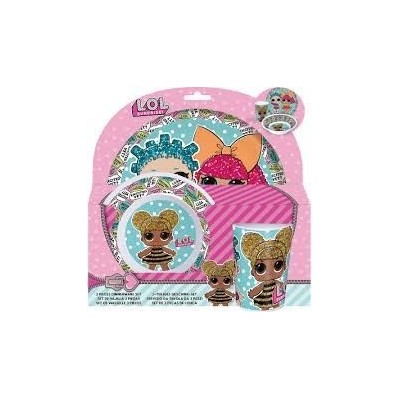 Lol Surprise 44390 – Juego De Vajilla Infantil De 3 Piezas | Plato, Cuenco Y Vaso De Plástico | Diseño Colorido Para Niñas
