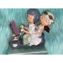 Figura De Pastel Pareja De Novios & Fun En Moto