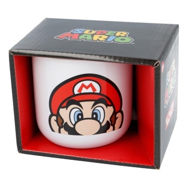 Super Mario Taza Ceramica Desayuno 400 Ml En Caja Regalo