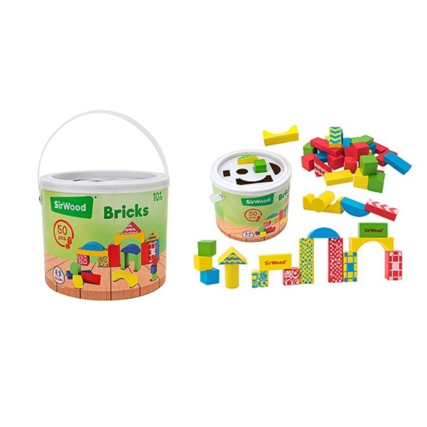 Bloques Madera Color 50Pcs