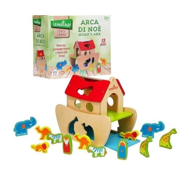 Jugete De Madera Arca Di Noe 13Piezas 24.5X21.5Cm