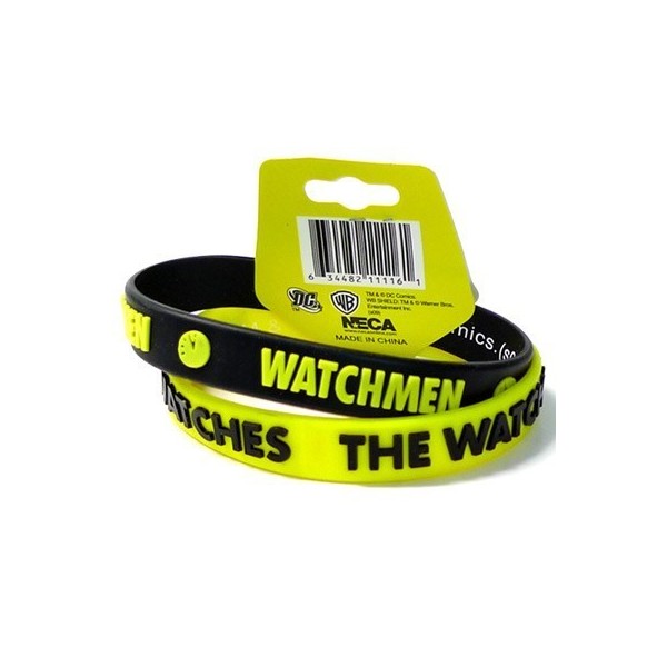 Pulsera Plastico Watchmen - Negro Y Amarillo - Neca