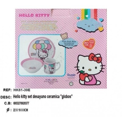 Hello Kitty Set Desayuno Ceramica "Globos" 22 X 19 X 8Cm