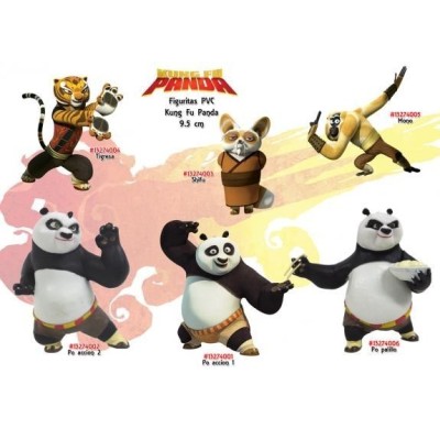 Figura Pvc Kung Fu Pandpack 6 Modelo 10Cm