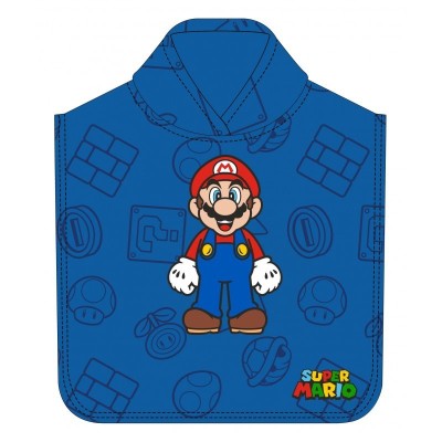 Super Mario Poncho De Microfibra 50X100Cm