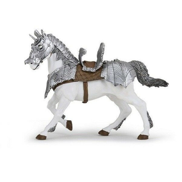 Figura Caballo Con Armadura ( Papo) 39799/14.10 Cm X 4.50 Cm X 10.60 Cm