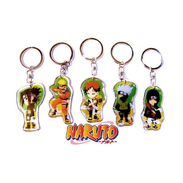 NARUTO LLAVERO PLASTICO CRISTAL PLANO 5 MODELOS