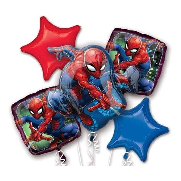 Globos B.Bouquet Spiderman 5Uds