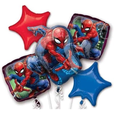 Globos B.Bouquet Spiderman 5Uds