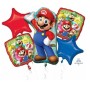 Globos B.Bouquet Super Mario 5Uds