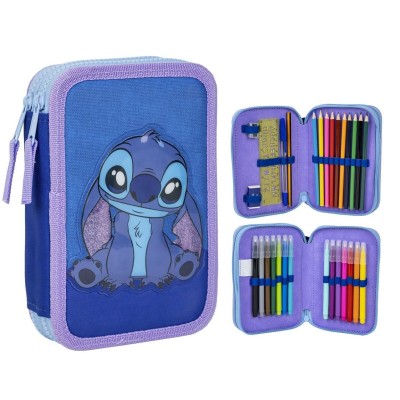 Stitch Estuche 2 Cremalleras Plumier