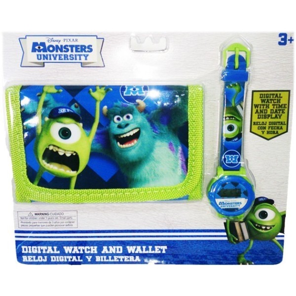 Monstruos University Set Billetera + Reloj Digital