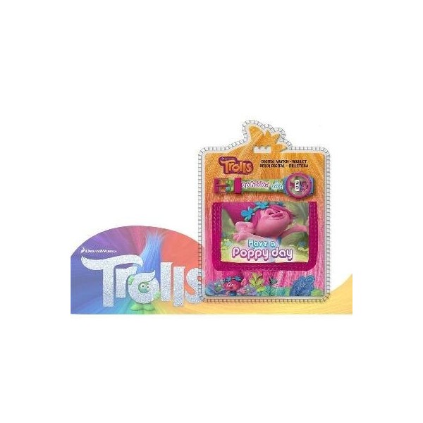 Trolls Set Reloj Digital + Billetera