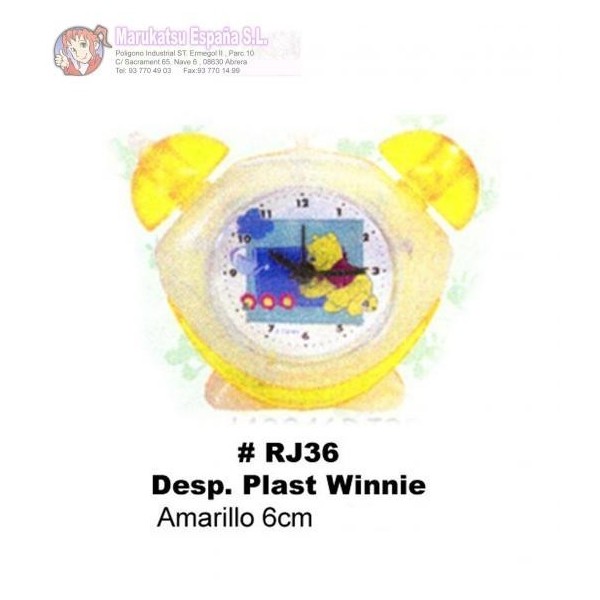 Despertador Plastico Amarillo  Winnie The Pooh 6Cm