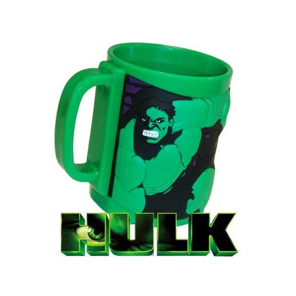 Taza Hulk 3D Marvel – Taza De Plástico Verde Para Fans, Regalo Original, Diseño Realista Superhéroes