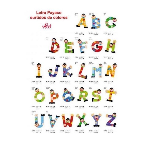 Letra De Madera, Surtidos De Colores - Precio Por Unidad