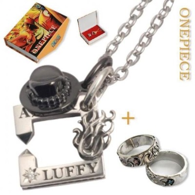 Onepiece Set De Colgante Y 2 Anillos Asce
