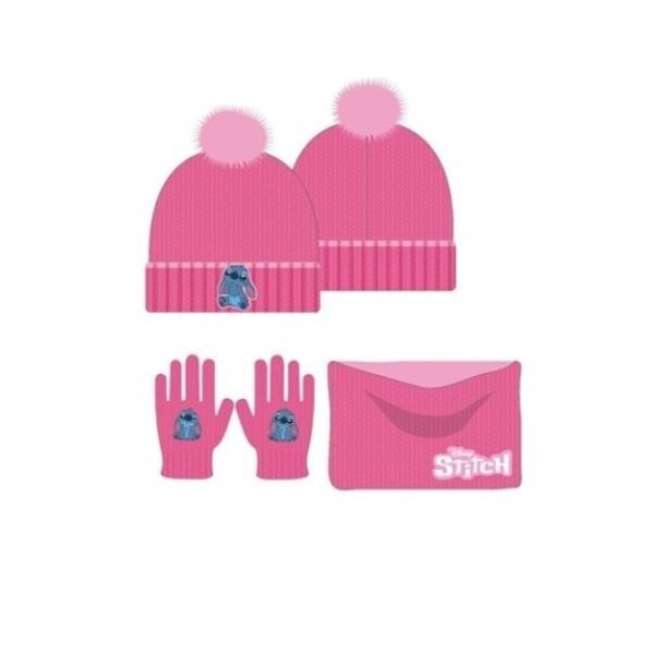 Stitch Set 3 Pcs Gorro,Braga Cuello Y Guantes