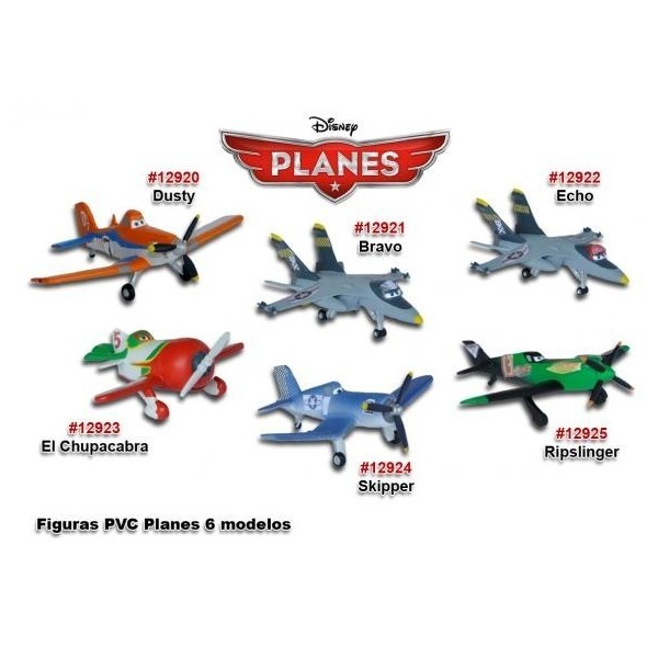 Planes - Figuras Pvc - 6 Modelos -Pack De 6Unidades (12920 2921 2922 2923 2924 2925)