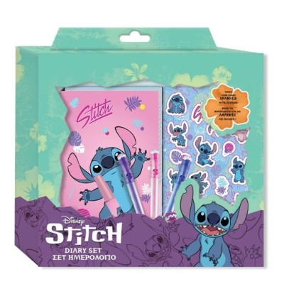 Stitch Set Papeleria Diario Con Acesorios