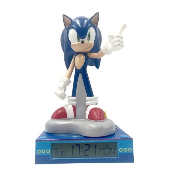 Sonic Lampara 3D Con Despertador Y Fecha 13*25Cm