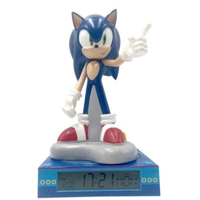 Sonic Lampara 3D Con Despertador Y Fecha 13*25Cm