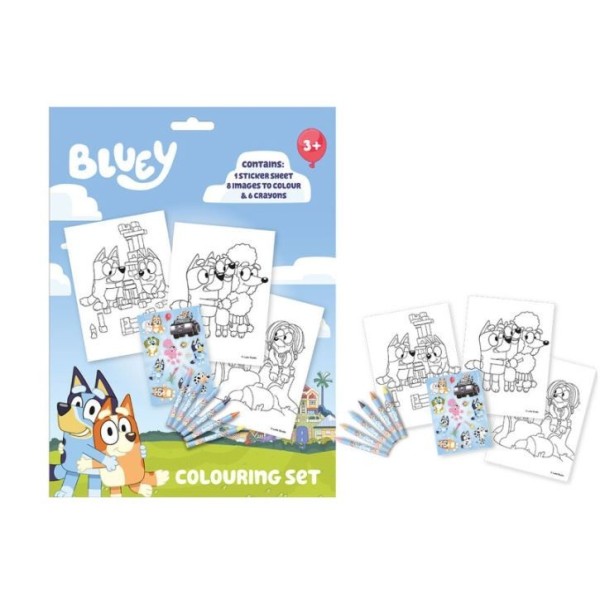 Bluey Set Pintar Con Pegatina