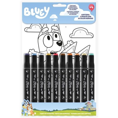 Bluey Set De Pinta Con Numeros