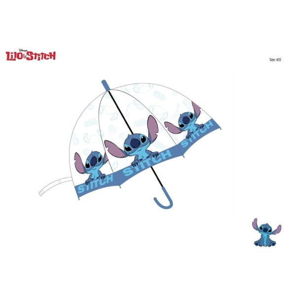 Stitch Paraguas Transparente Auto 48Cm