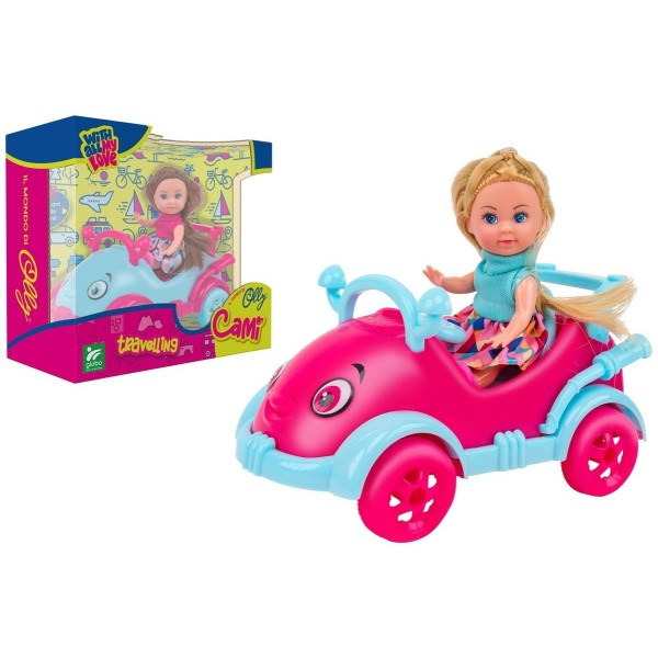 Muneca Con Coche 2Modelo 17*19Cm