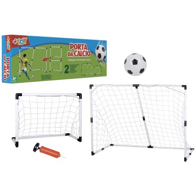 Portería De Fútbol 2 En 1 De Plástico Con Balón Y Bomba 70*110*145Cm